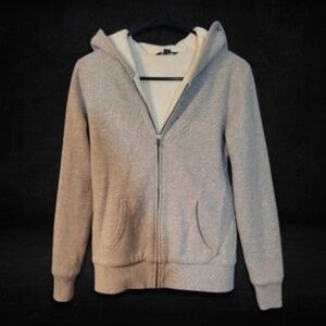 Tommy Hilfiger Teen Full-Zip Hoodie Sherpa Fleece Ribbed Cuffs Slim Cut Beige PS